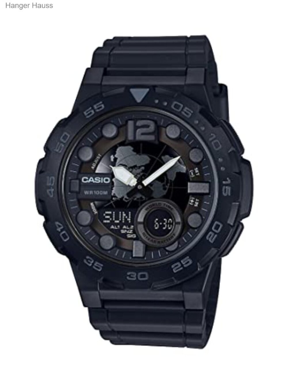 Casio Men's Analog-Digital Sport Watch, 100M WR, 10-Year Battery, World Time,